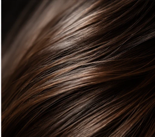 Detalle de cabello cuidado y aspecto saludable