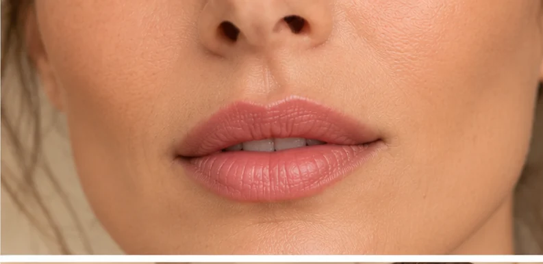 Detalle del labio superior y la zona del filtrum