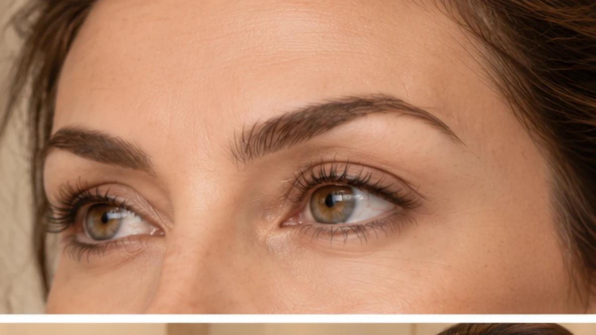 Detalle de las cejas y la zona periocular