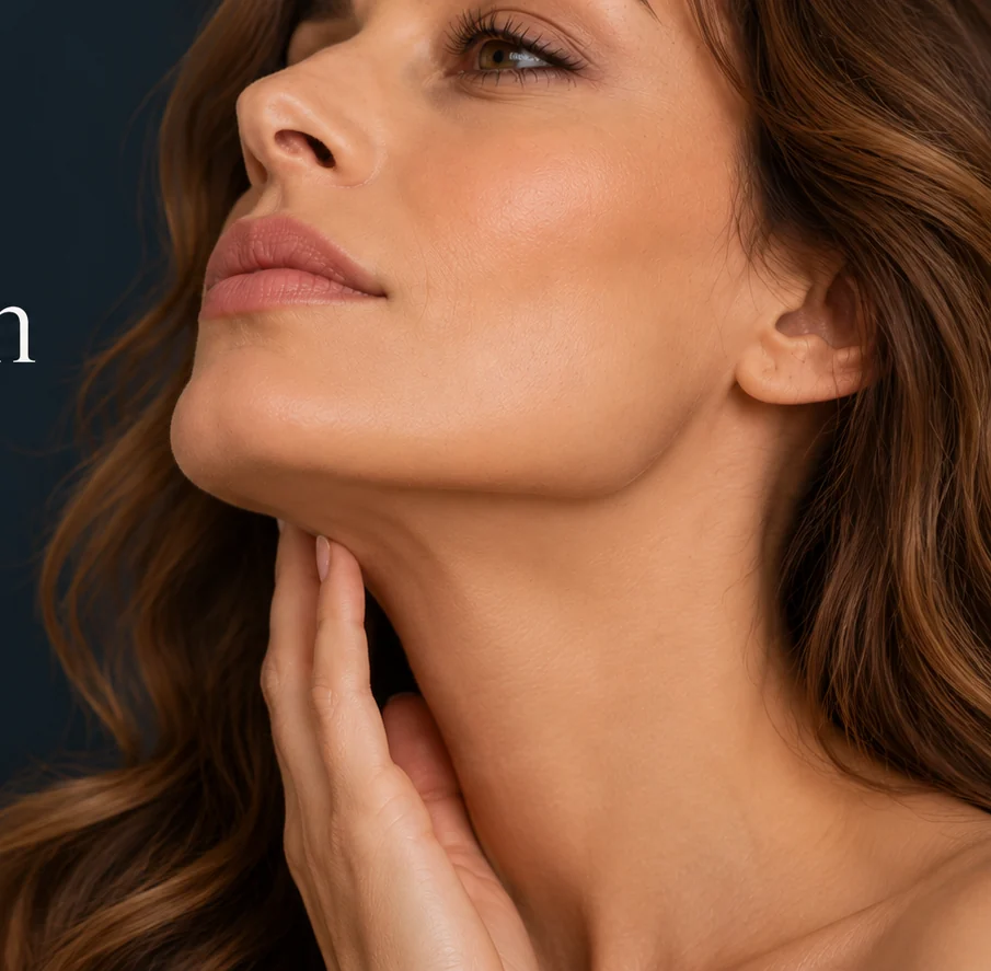 Contorno facial y cuello: imagen ilustrativa del área submentoniana