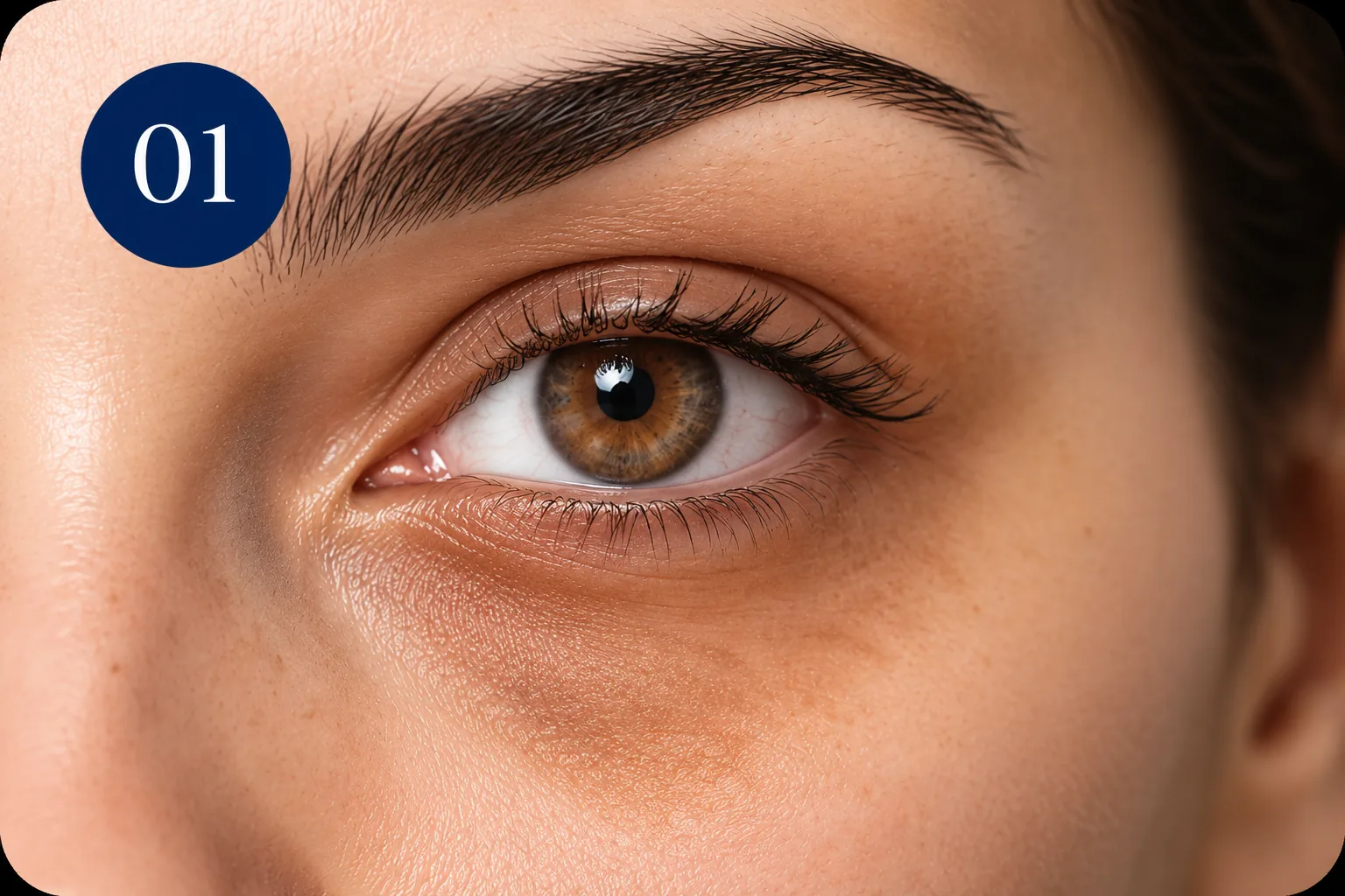 Ojeras pigmentarias con una coloración marrón en la zona inferior de los ojos
